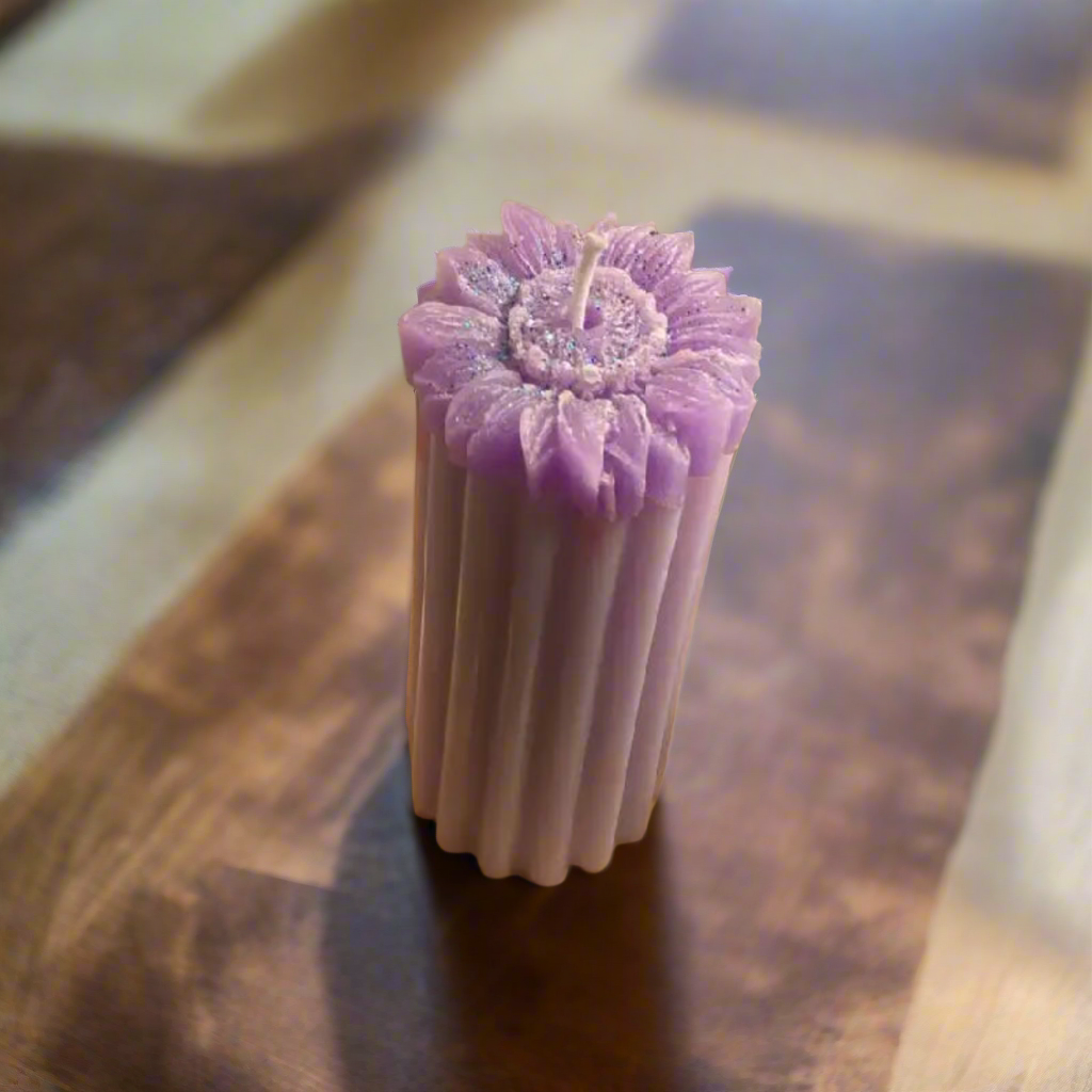 Designer Pillar Scented Candle Lavender