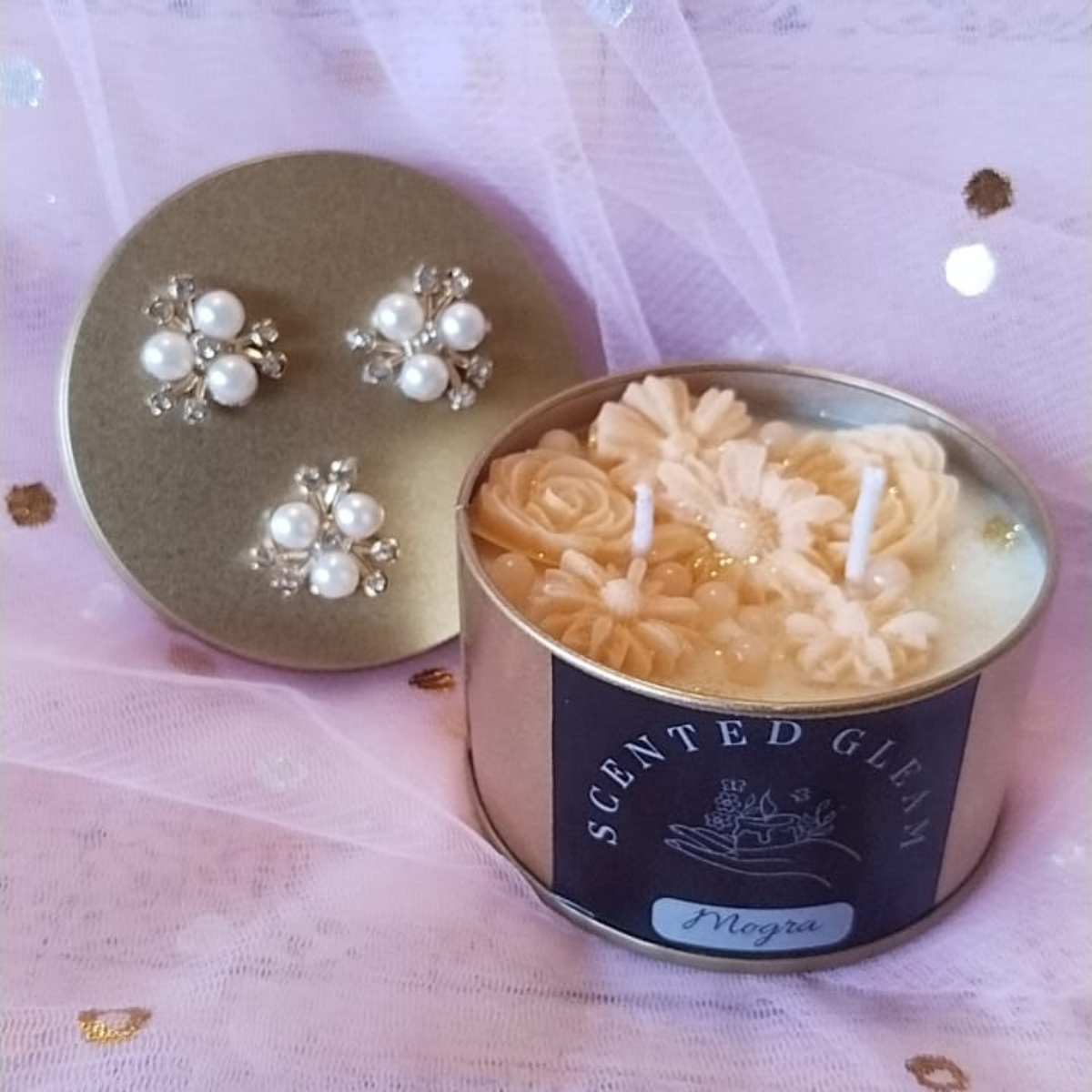 Designer Tin Box Scented Candle Mogra