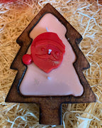 Christmas Tree Wooden Base with Santa Face
