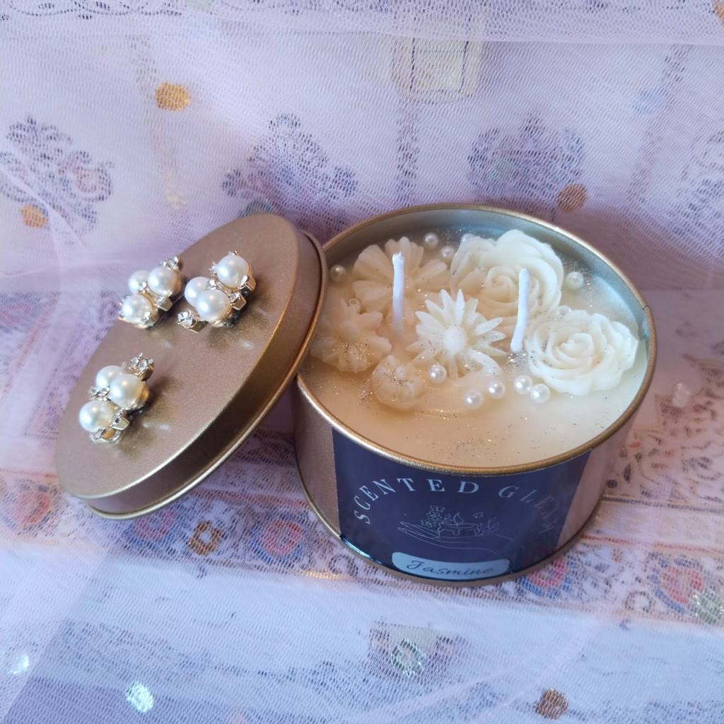 Designer Tin Box Scented Candle Jasmine