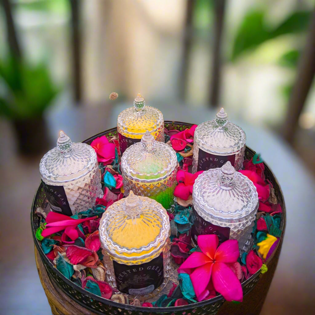Diamond Crystal Scented Glass Jar Candle