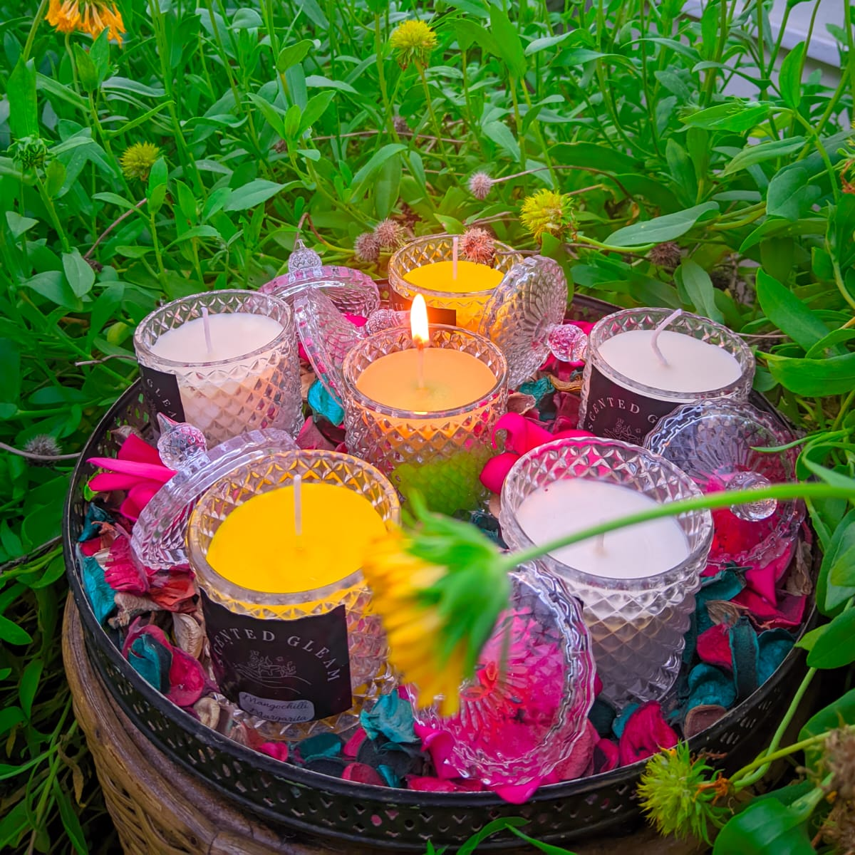 Diamond Crystal Scented Glass Jar Candle1