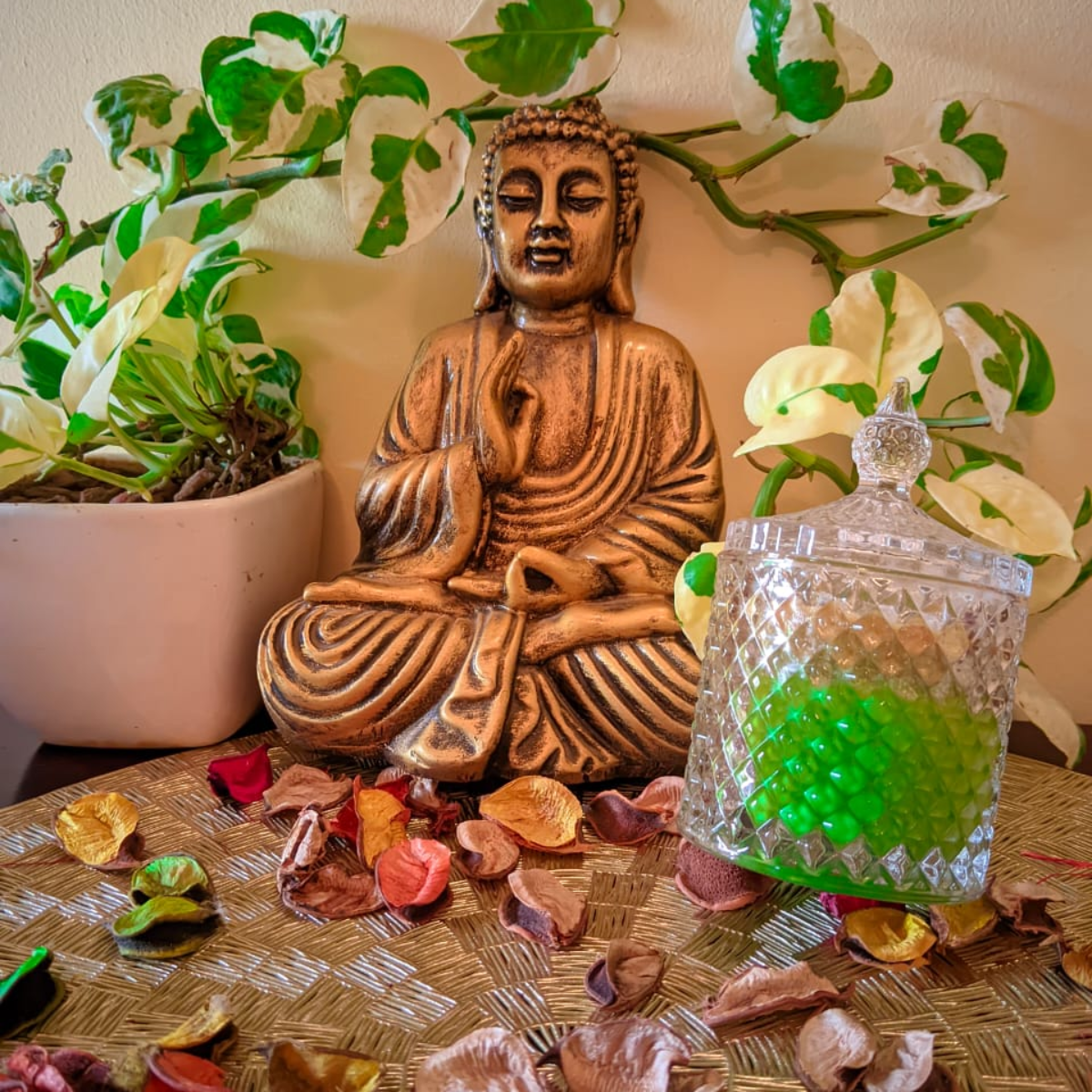 Diamond Crystal Scented Glass Jar Candle Lemongrass