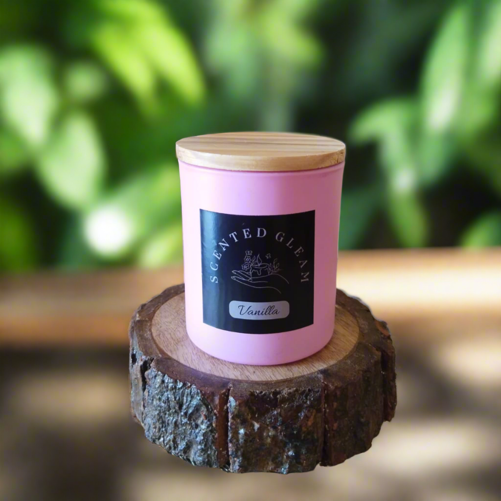 Frosted Scented Glass Jar Candle Vanilla