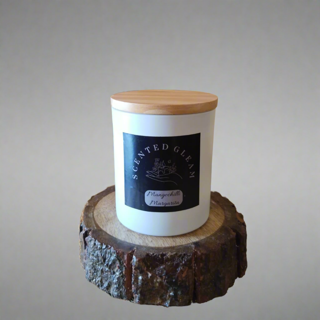 Frosted Scented Glass Jar Candle Mangochilli Margarita 1