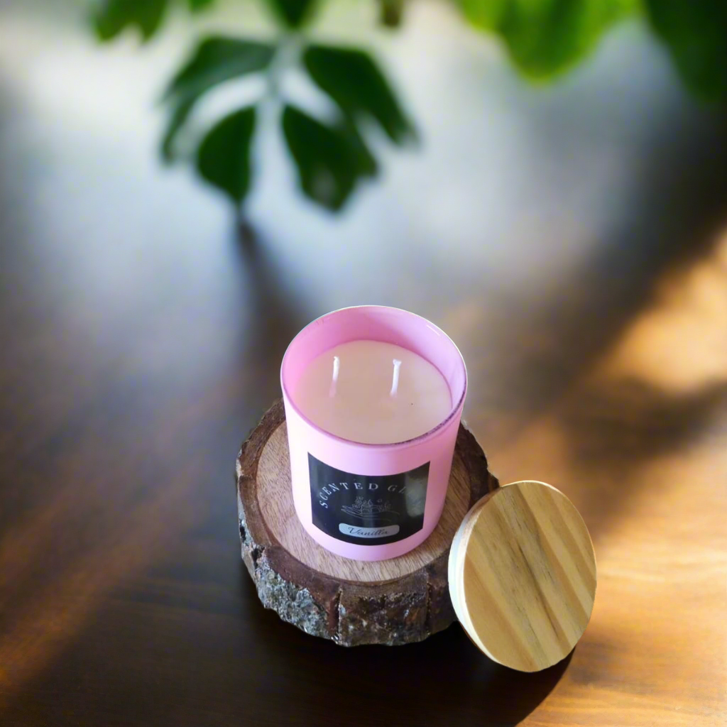 Frosted Scented Glass Jar Candle Vanilla