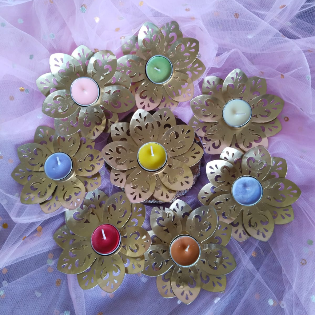 Golden Metallic Designer Diya Candle3