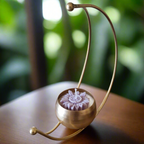 Half-Moon Shaped Metal Pot Scented Candle Lavender