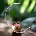 Half-Moon Shaped Metal Pot Scented Candle  Vanilla 1