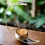 Half-Moon Shaped Metal Pot Scented Candle Sandal