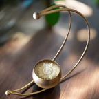 Half-Moon Shaped Metal Pot Scented Candle Mogra