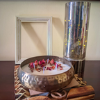 Hammered Metal Urli Scented Candle Rose