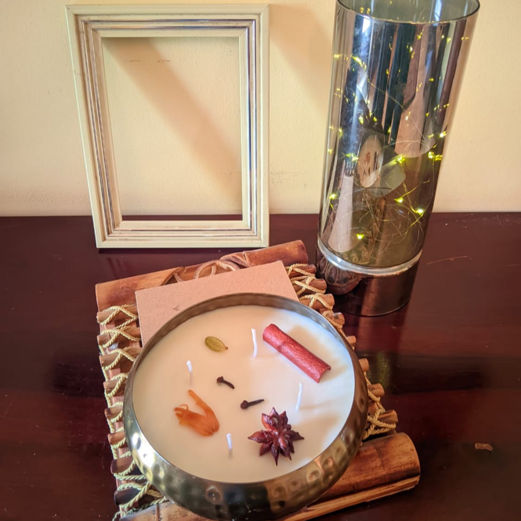 Hammered Metal Urli Scented Candle Rosemary