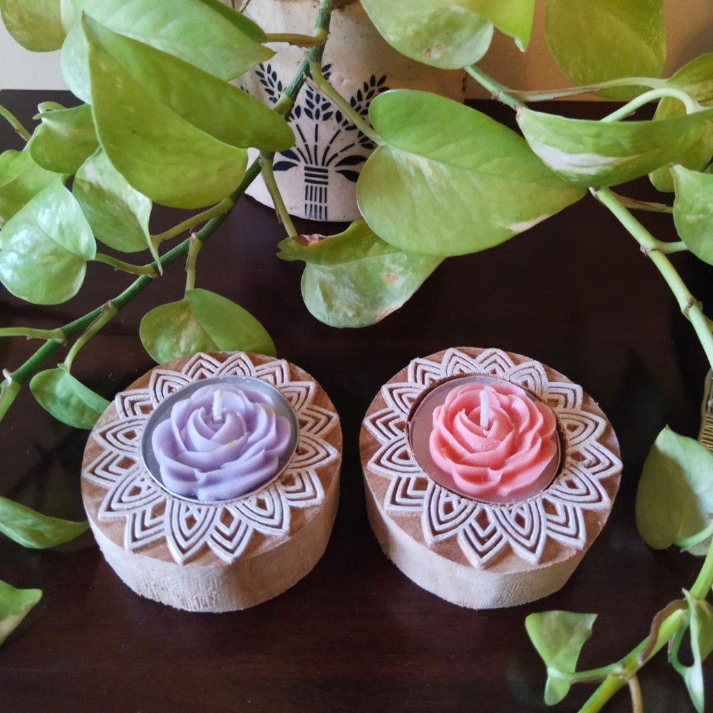 Handcrafted Designer Wooden Tealight Holder 1