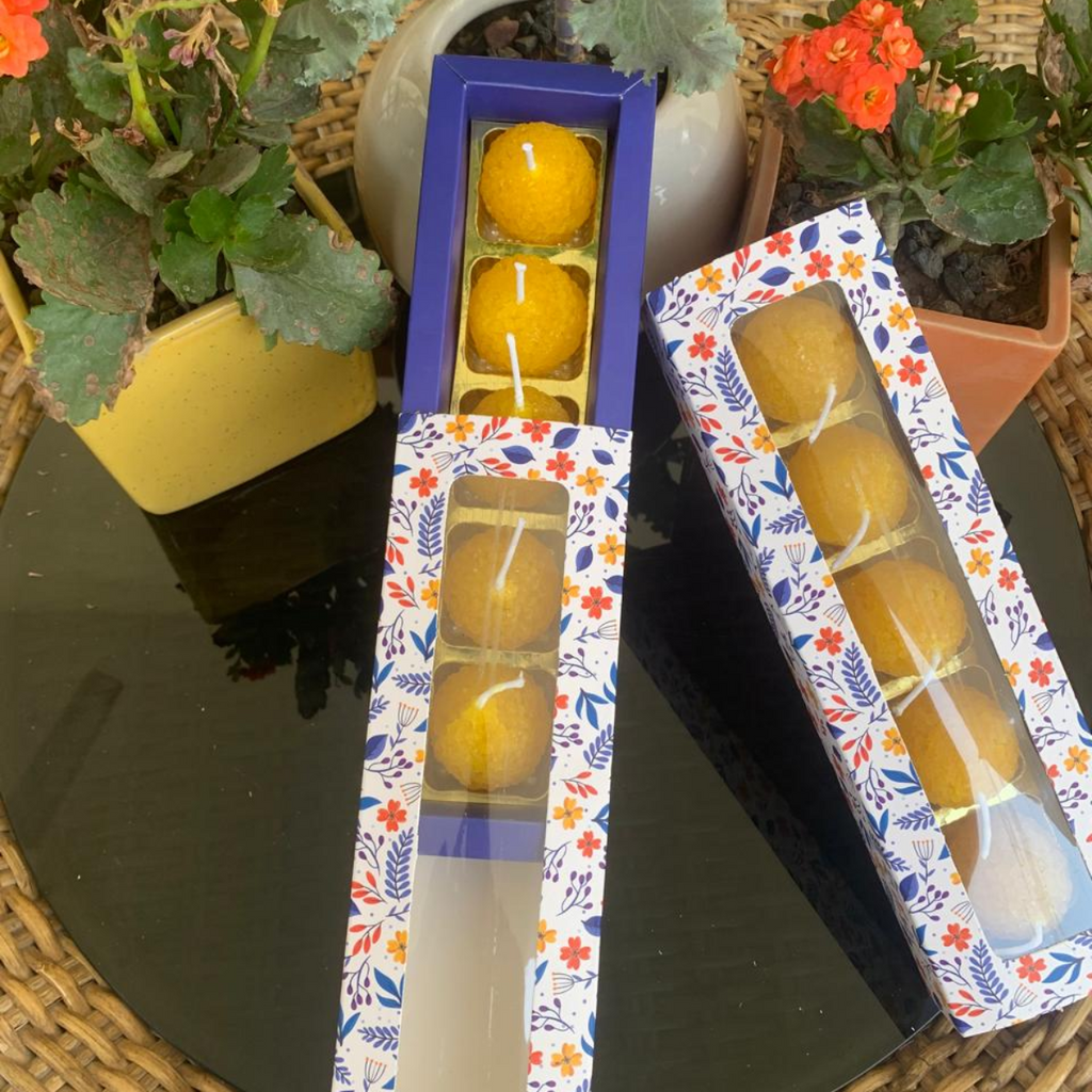 Laddoo Shaped Scented Candle Pack of 5