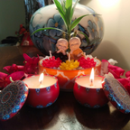 Mandala Art Tin Scented Candle Cherry Red