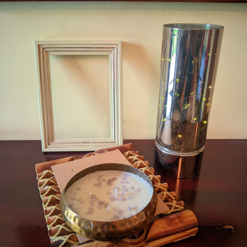 Metal Hammered Urli Scented Candle 5Inch Neroli