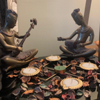 Swastik Metal Candle With 5 Scented candles