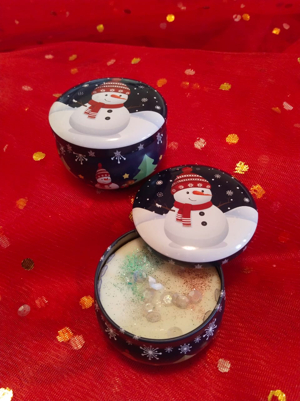 Christmas Design Tin Box Scented Candle - Pack of 1