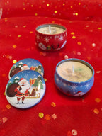 Christmas Design Tin Box Scented Candle - Pack of 1