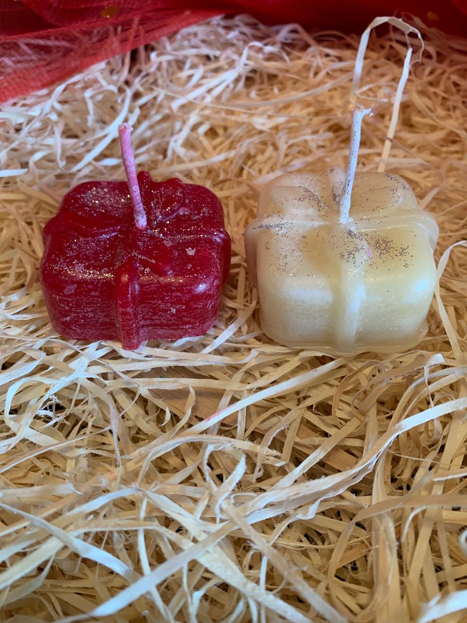 Christmas Santa Gift Pack Shaped Scented Candle - Pack of 2