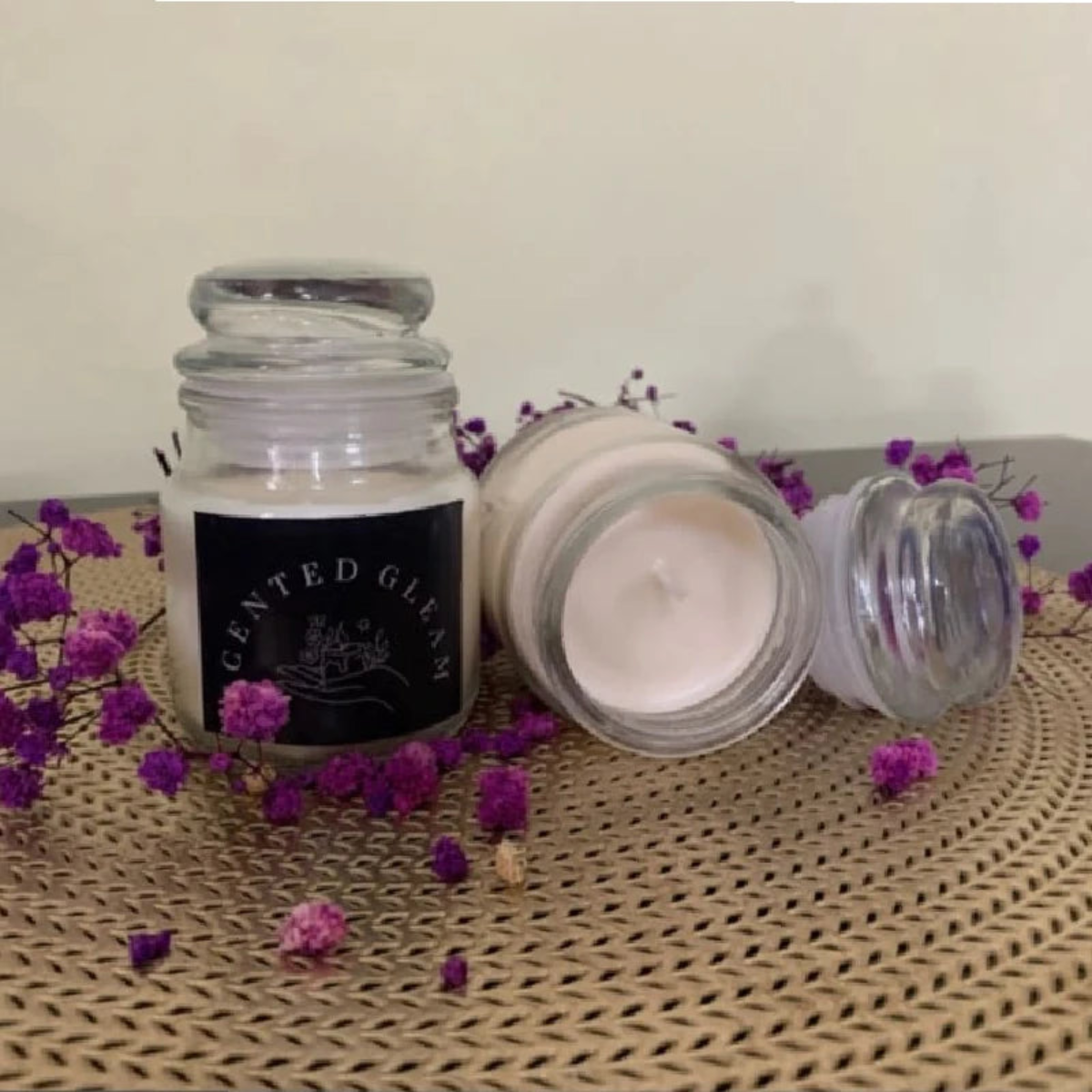 Yakini Glass Jar Scented Candle Midnight Jasmine