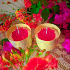 Yellow Metal Jar Scented Candle Rose