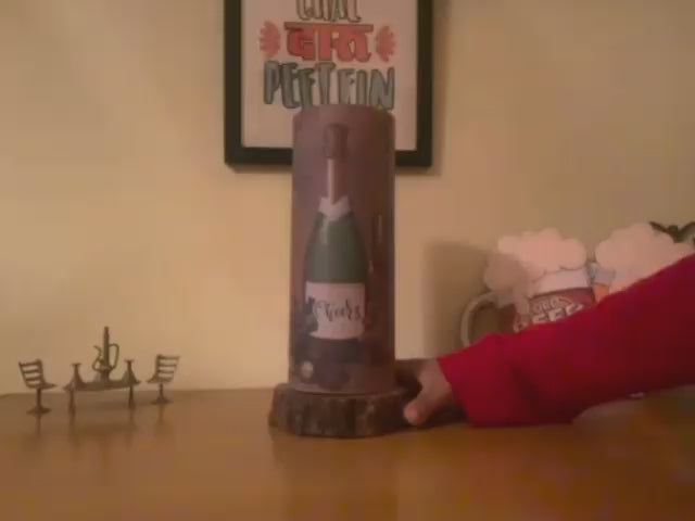 Big Size Designer Scented Bar Pillar Candle with Wooden Base